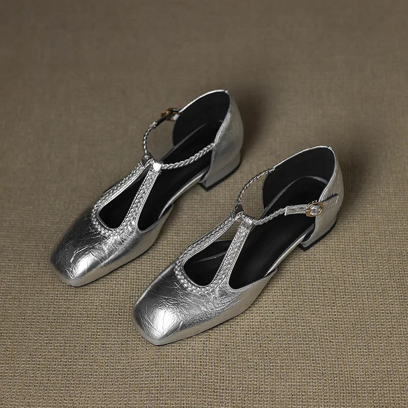 Estelle | Vintage-Inspired Leather Ballerina Flats