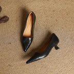 Sarah | Elegant Pointed Leather Stiletto Heels