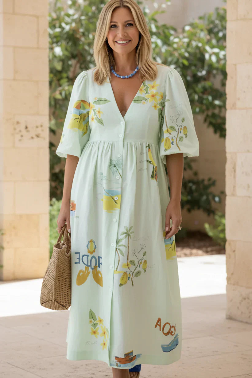 MAEVE – MIDI DRESS IN GARDEN BREEZE