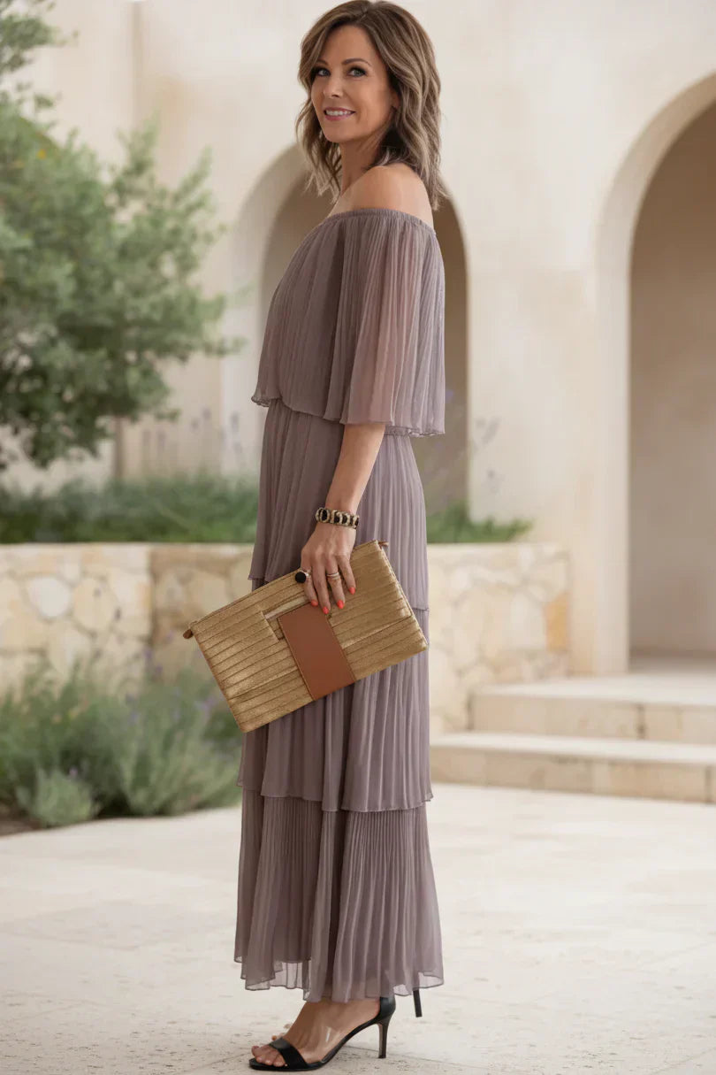 NOIRÉ - PLEATED GOWN FOR EVENING EVENTS