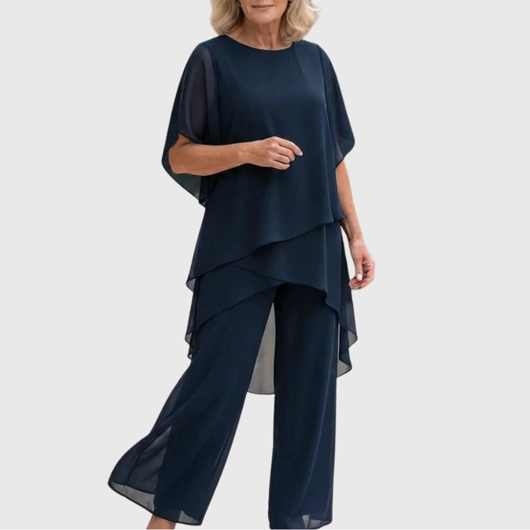 Linda | Draped Palazzo Pants Suit