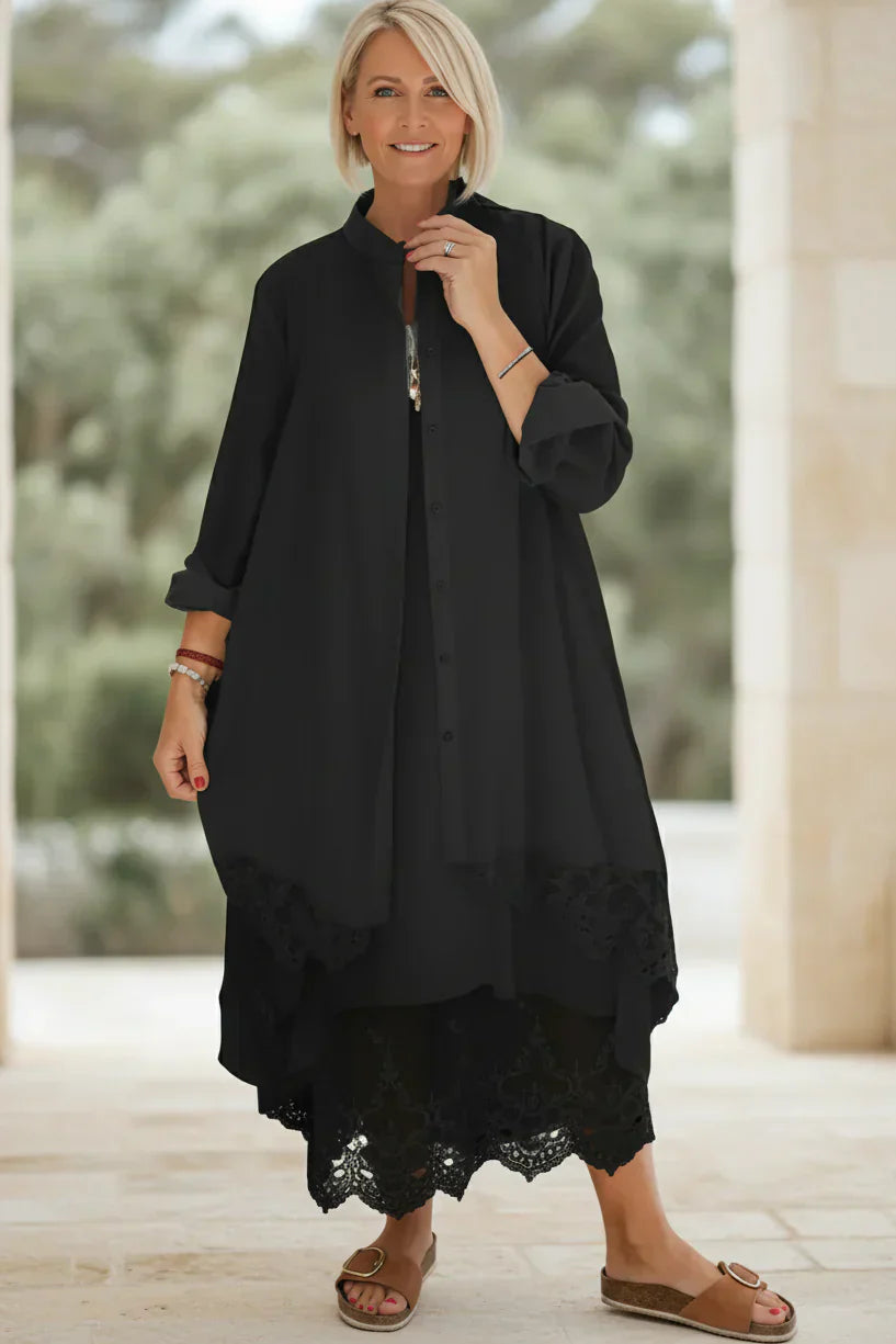 LYRA – LACE TRIM DRESS
