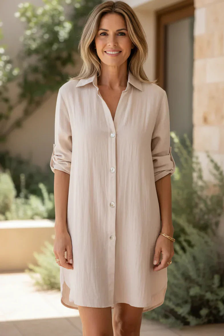 SIENNA - Classic Button-Up Shirt Dress