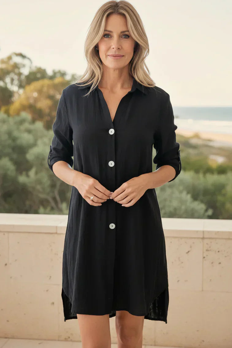 SIENNA - Classic Button-Up Shirt Dress