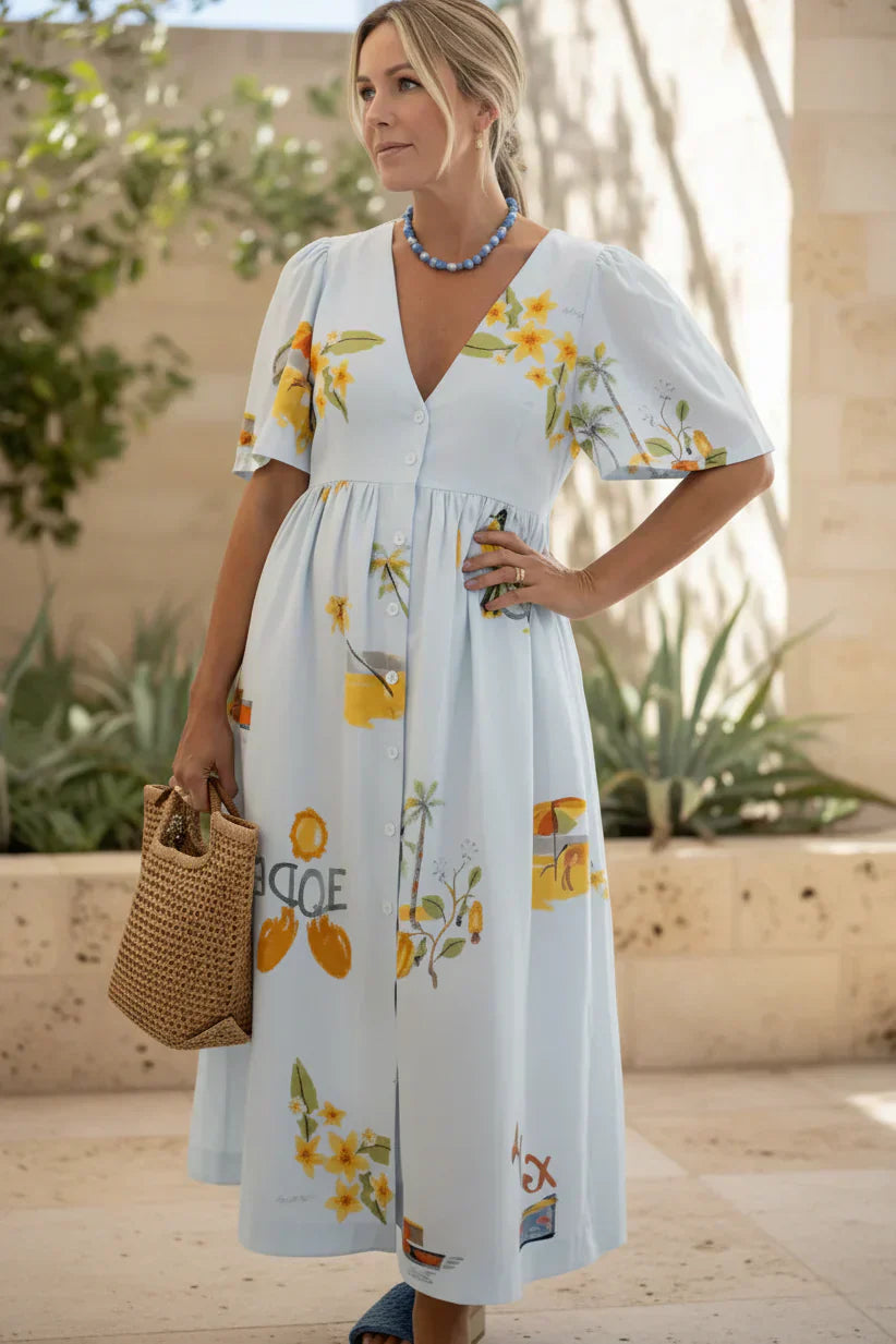 MAEVE – MIDI DRESS IN GARDEN BREEZE