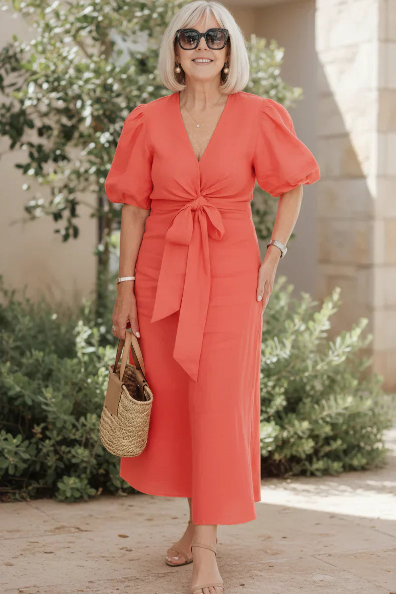 SELENA - V-Neck Dress" can be rewritten as "SELENA - Elegant V-Neck Dress.