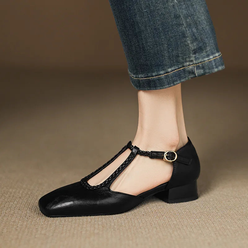 Estelle | Vintage-Inspired Leather Ballerina Flats