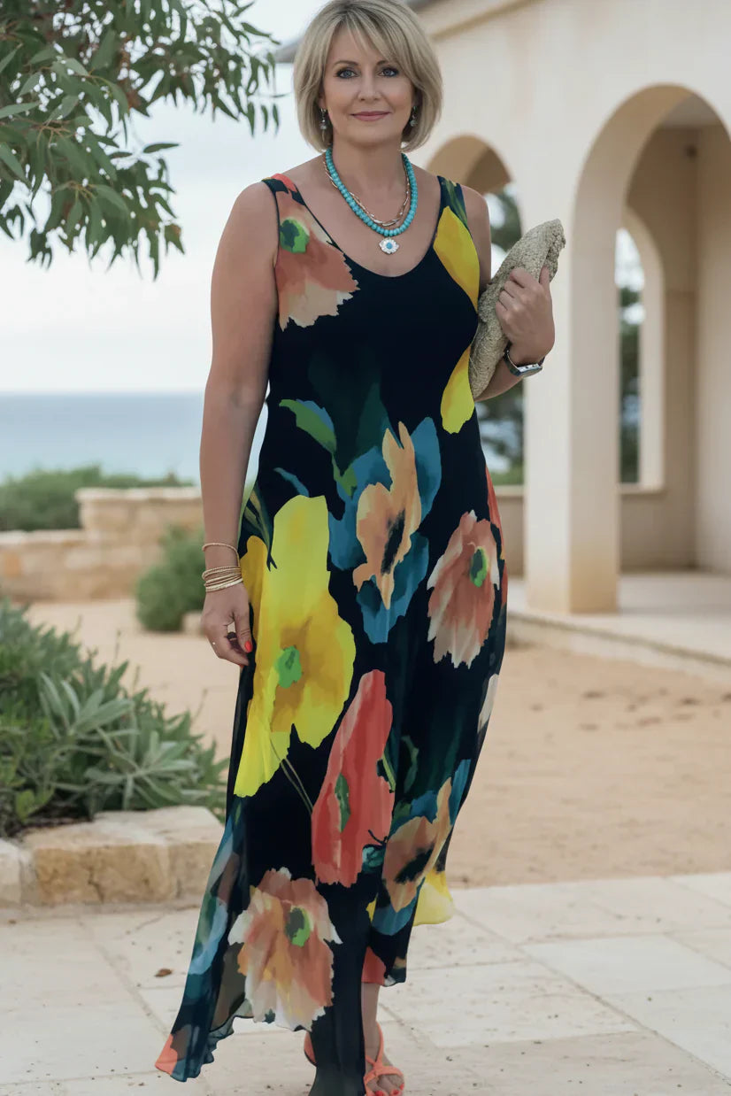 JOLIEN - FLOWER PRINT MAXI DRESS
