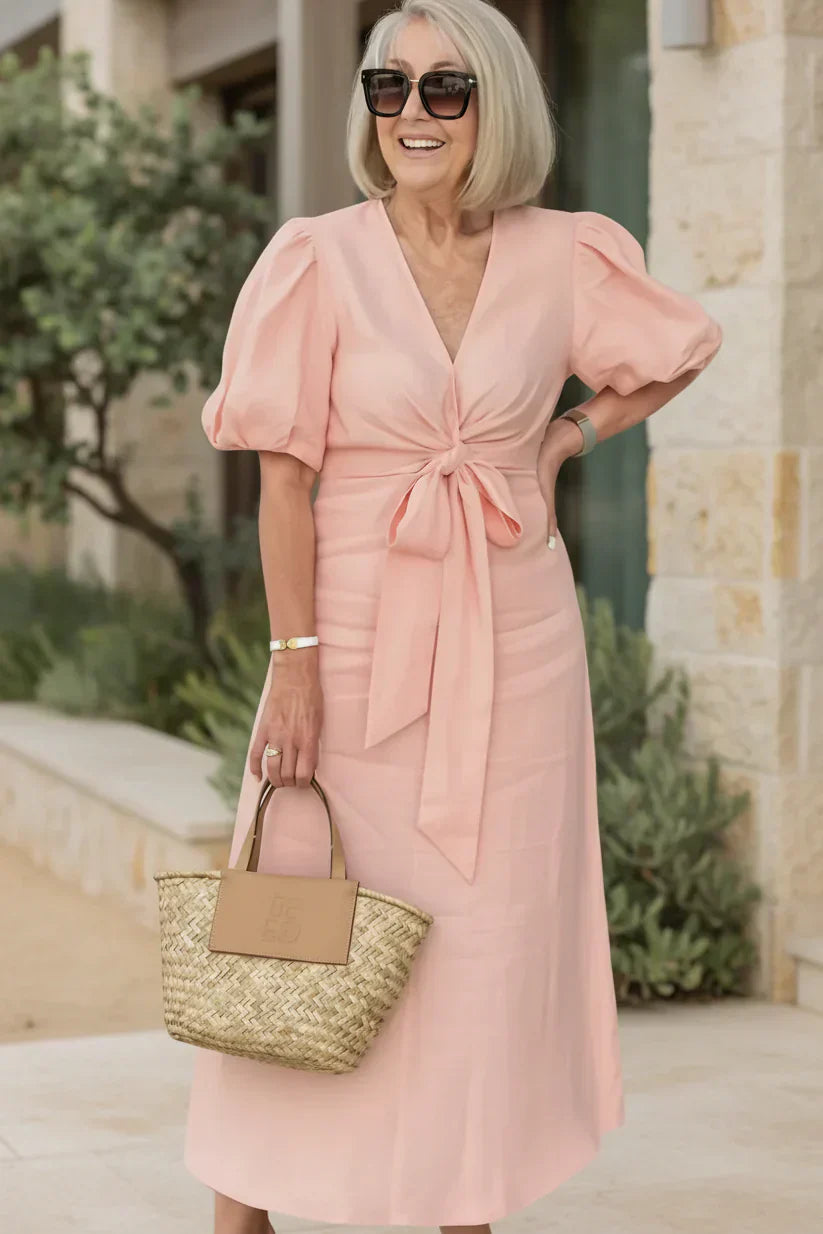 SELENA - V-Neck Dress" can be rewritten as "SELENA - Elegant V-Neck Dress.