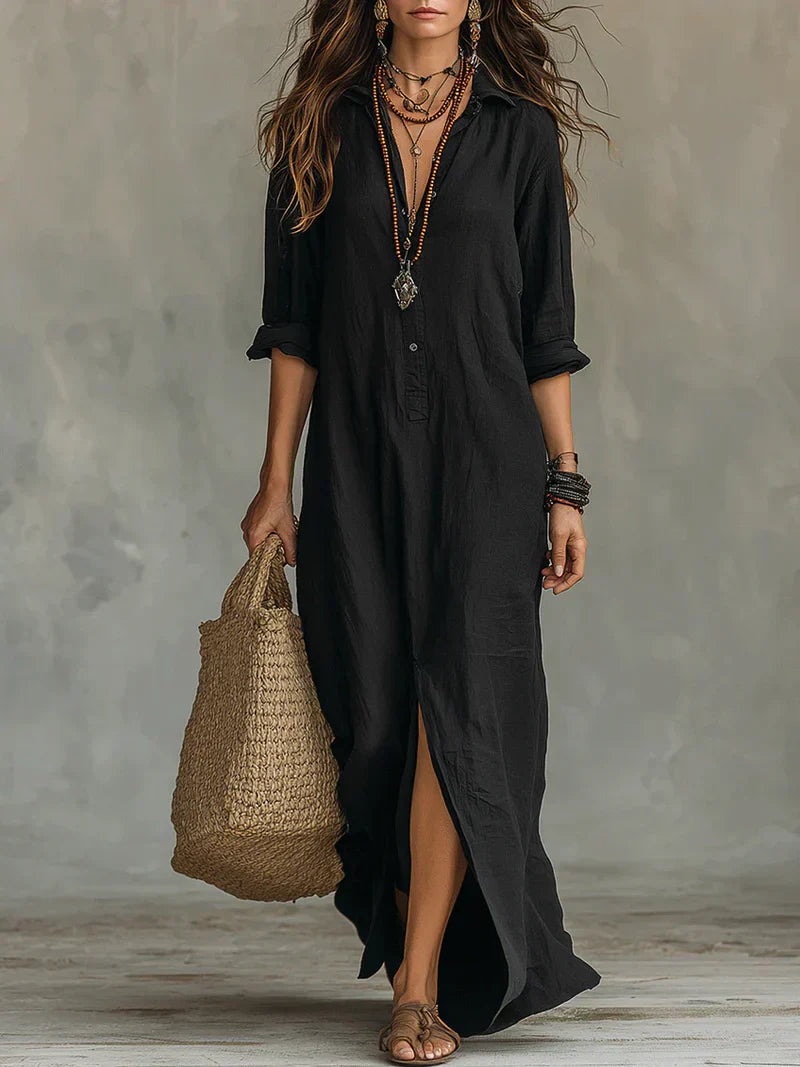 Violeta | Effortless long dress with a flattering silhouette. Versatile for everyday wear.