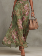 Livia - Chic Floral Maxi Halter Gown
