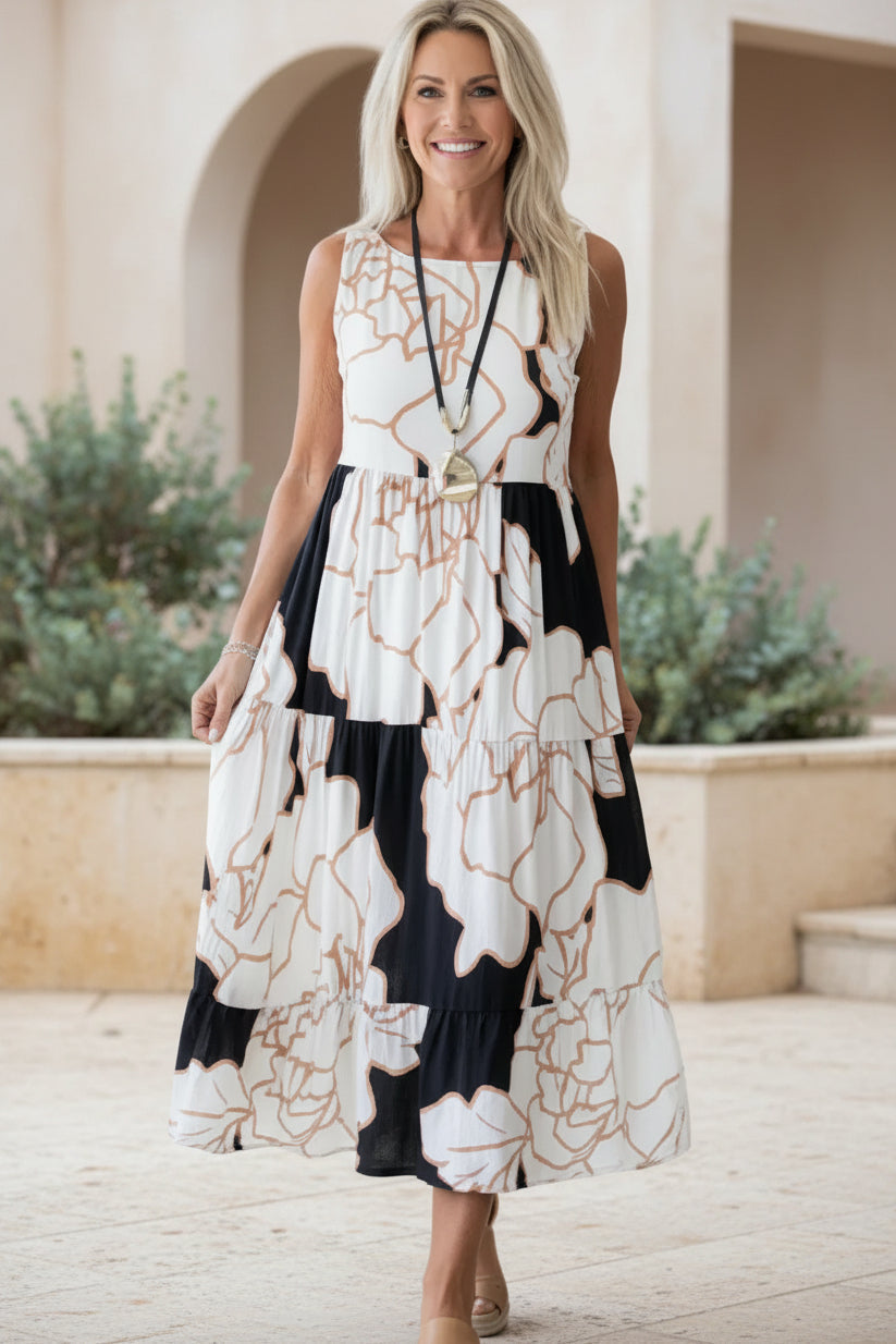 JINDI - ELEGANT FLORAL PRINT DRESS