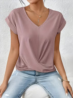 MEIKA™ – Timeless V-Neck Top with Classic Twist Detail