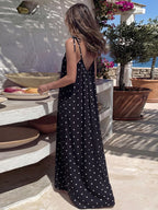 Women’s Elegant Solid Color Backless Slip Dress