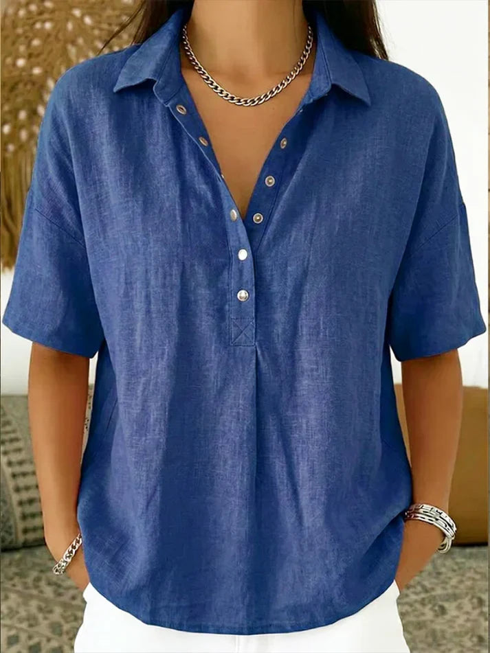 Blouse with collar and button detail