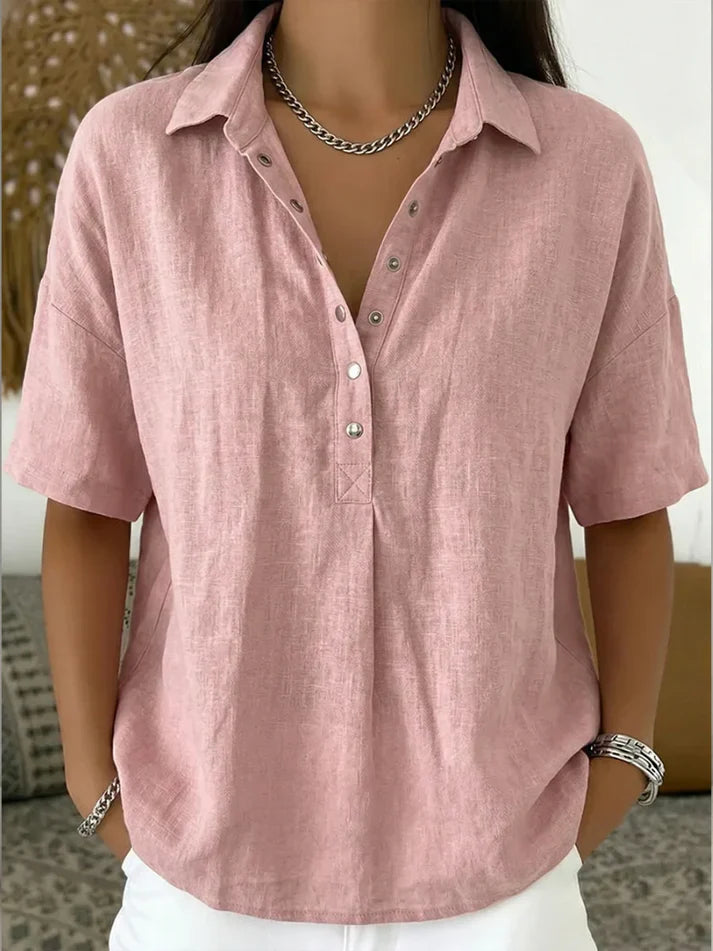 Blouse with collar and button detail