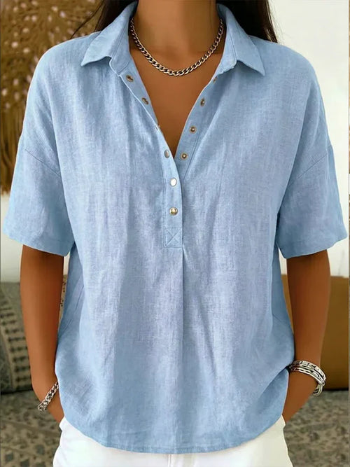 Blouse with collar and button detail