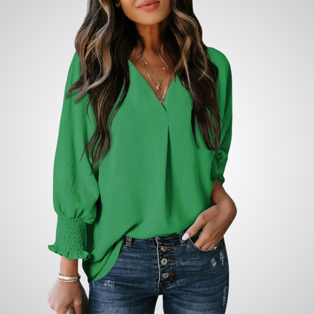 Leila – Timeless V-Neck Tunic Top