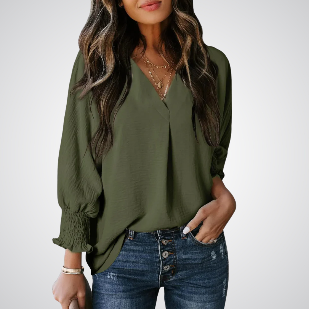 Leila – Timeless V-Neck Tunic Top