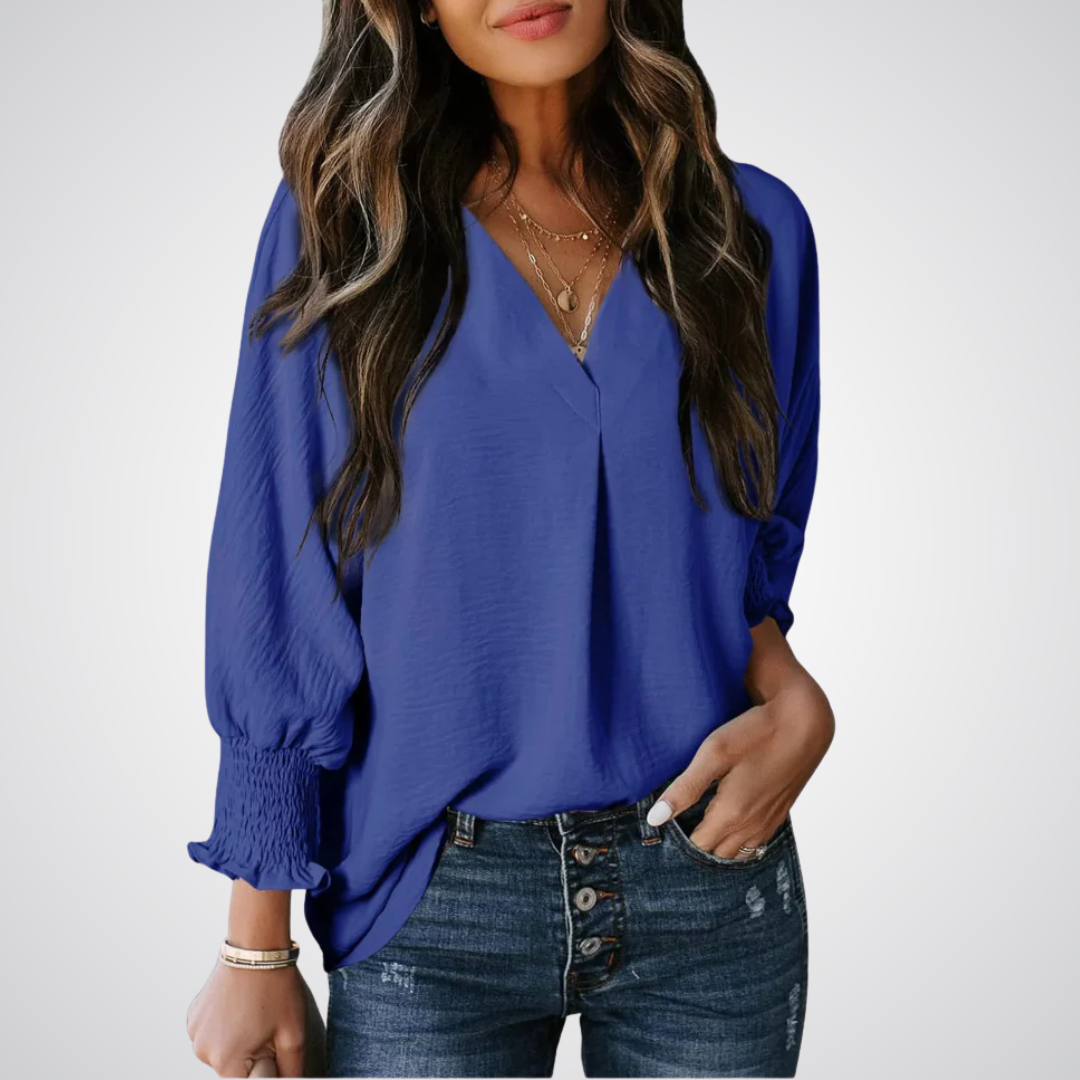 Leila – Timeless V-Neck Tunic Top