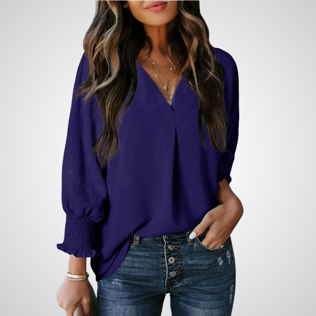 Leila – Timeless V-Neck Tunic Top