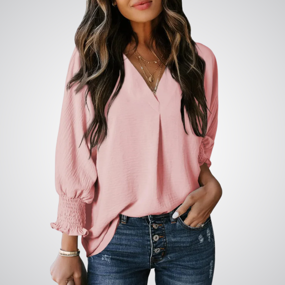 Leila – Timeless V-Neck Tunic Top