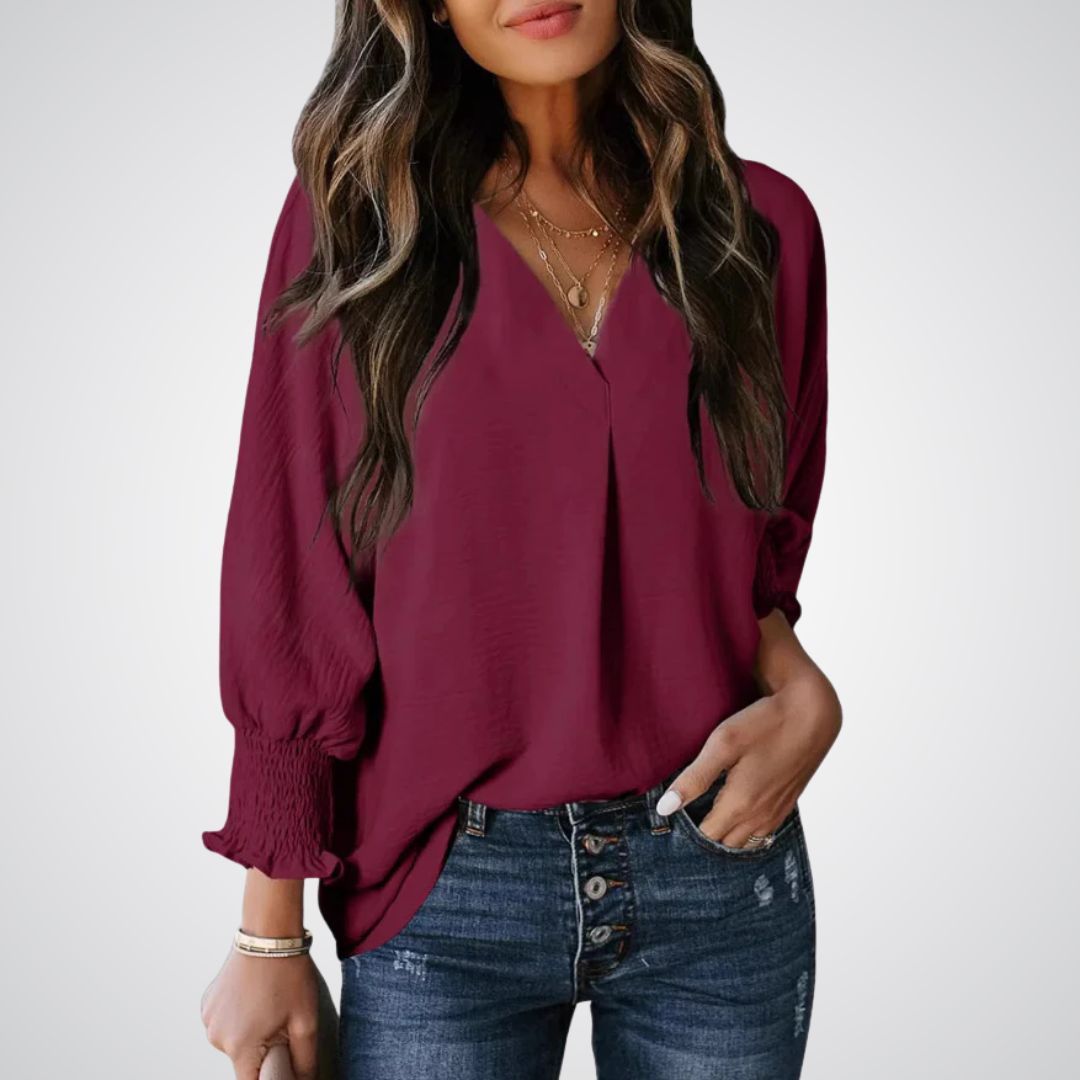 Leila – Timeless V-Neck Tunic Top