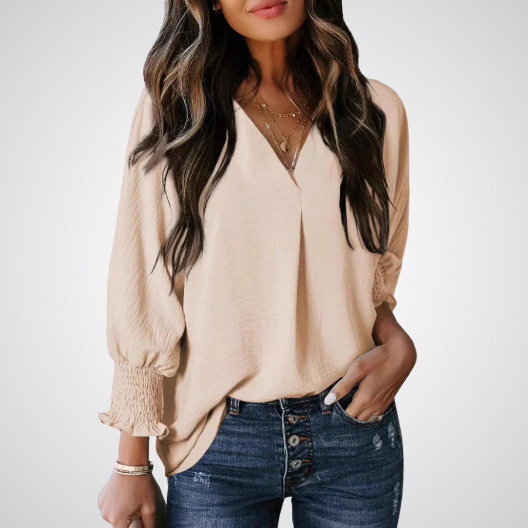 Leila – Timeless V-Neck Tunic Top