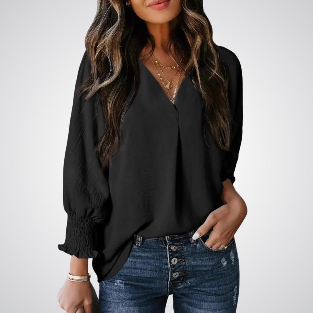 Leila – Timeless V-Neck Tunic Top