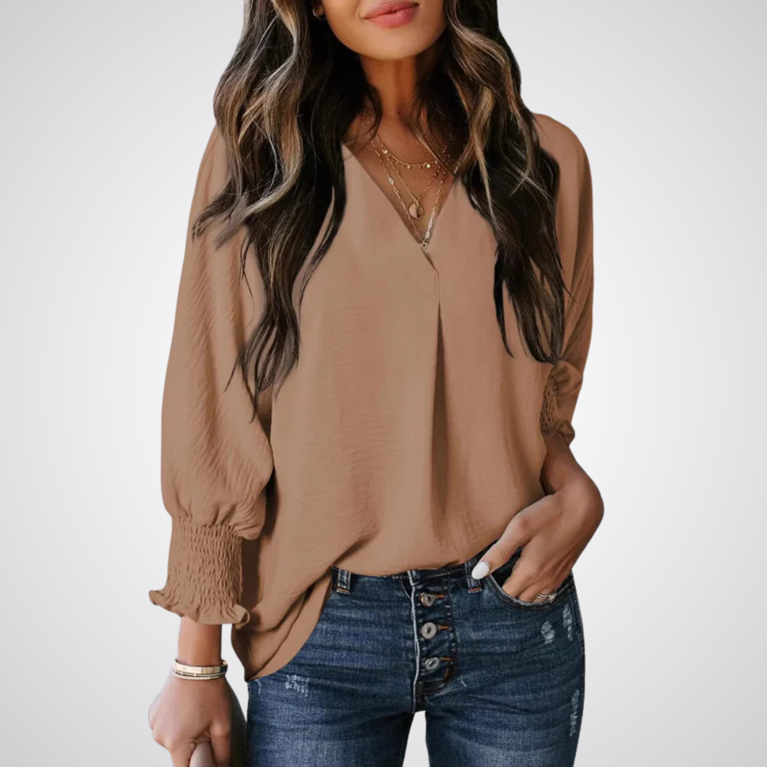 Leila – Timeless V-Neck Tunic Top