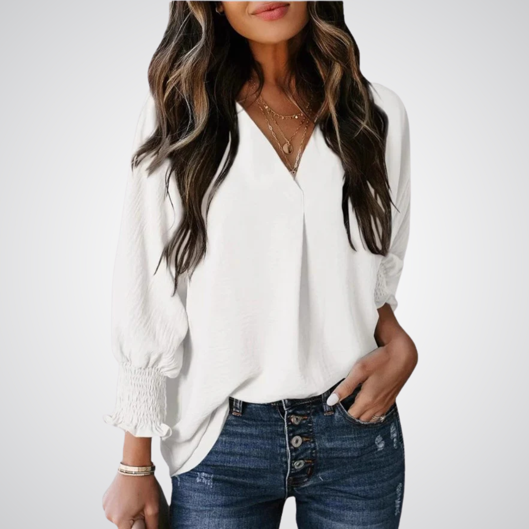 Leila – Timeless V-Neck Tunic Top