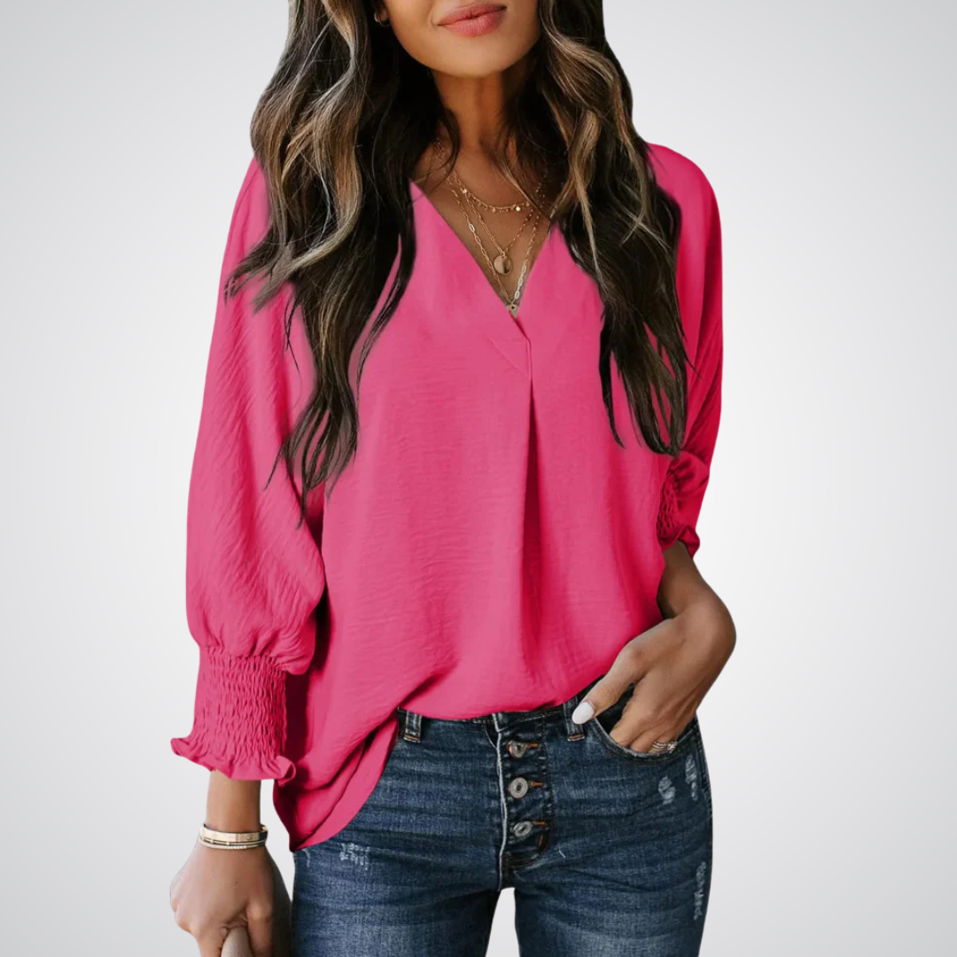 Leila – Timeless V-Neck Tunic Top