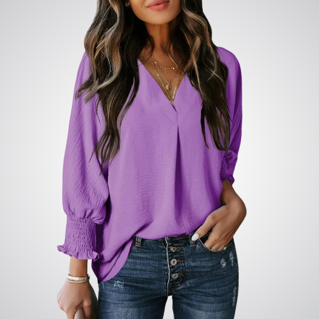 Leila – Timeless V-Neck Tunic Top