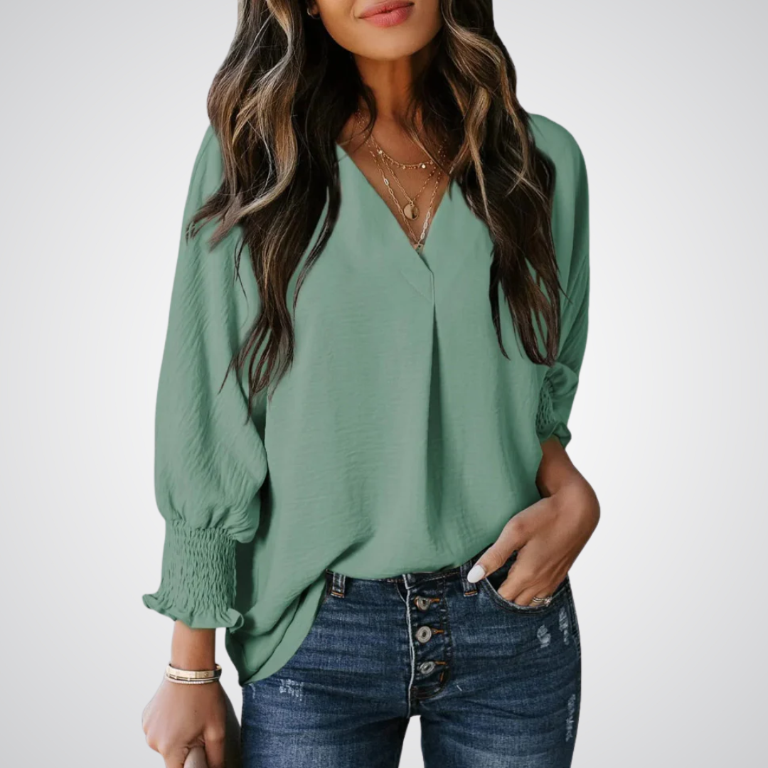 Leila – Timeless V-Neck Tunic Top