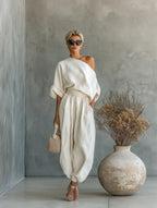 Lisa | Soft top with off-shoulder design and tapered pants