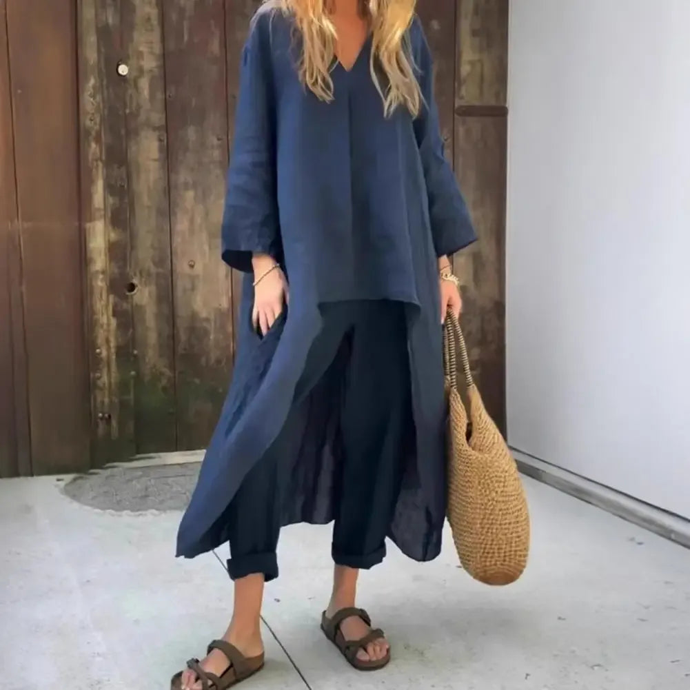 Lucía | Cozy Long Cardigan and Wide-Leg Pants Duo Set