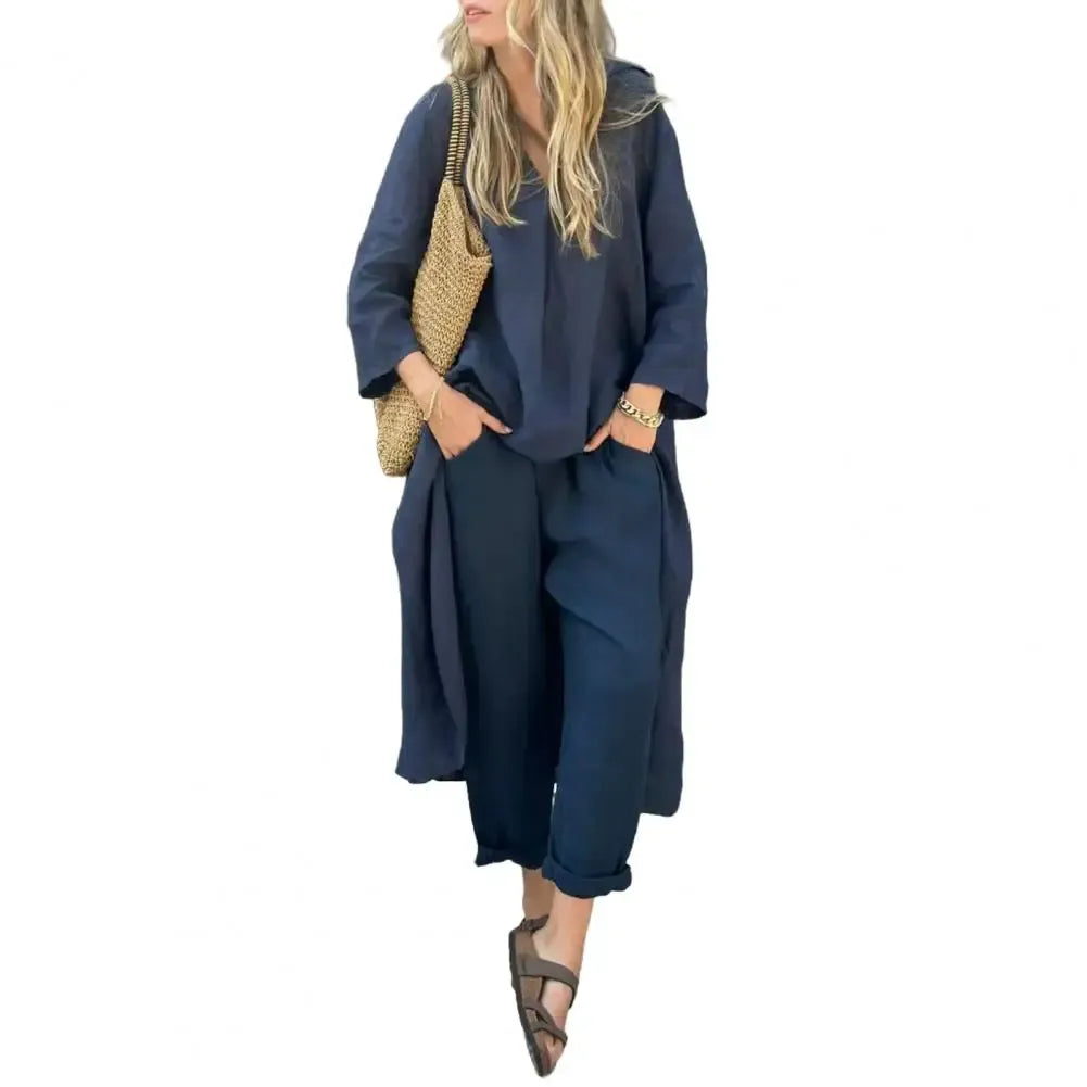 Lucía | Cozy Long Cardigan and Wide-Leg Pants Duo Set
