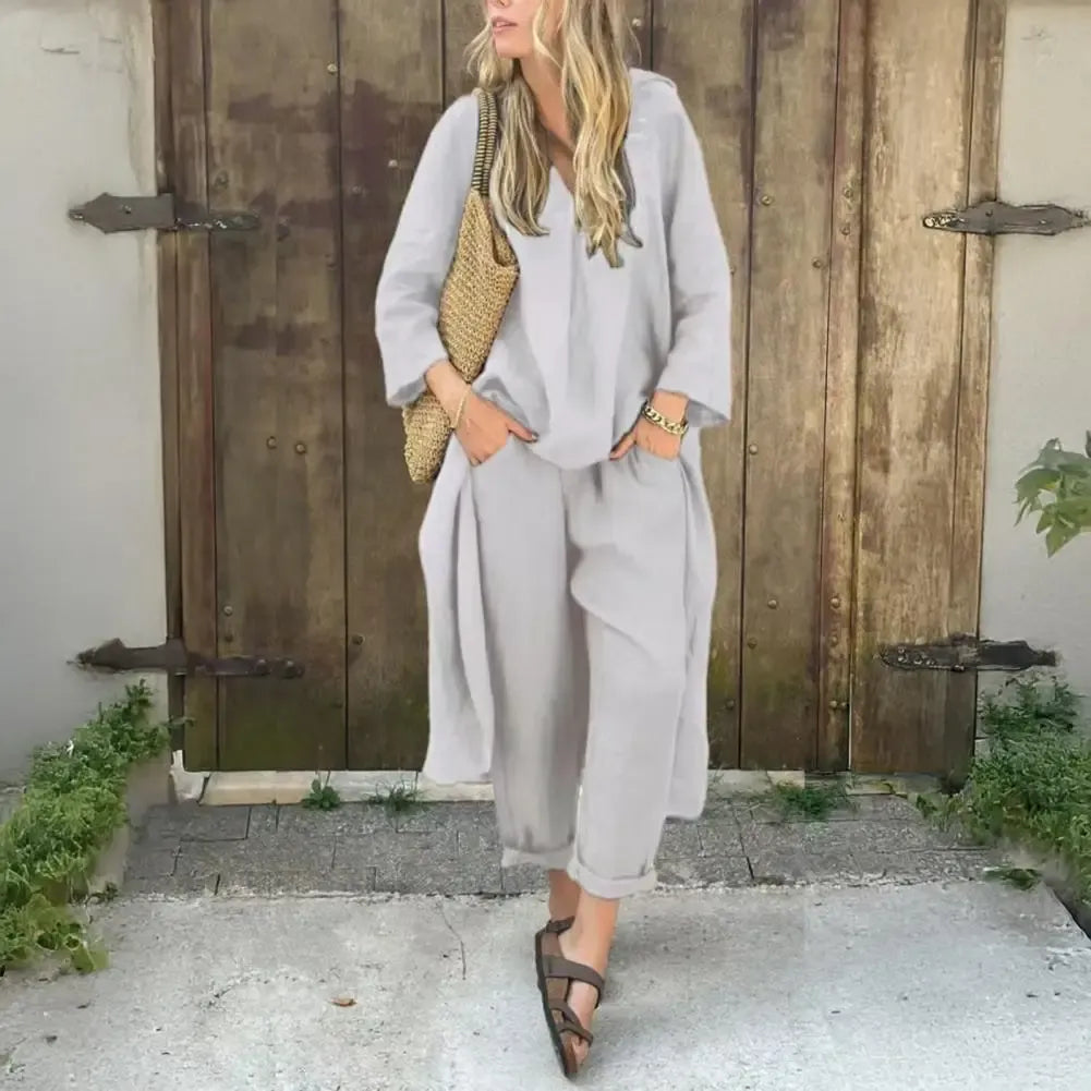 Lucía | Cozy Long Cardigan and Wide-Leg Pants Duo Set