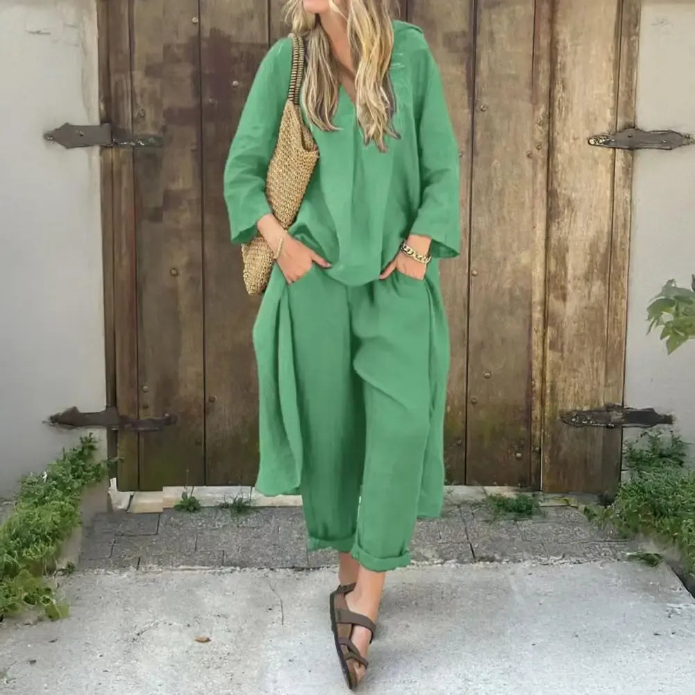 Lucía | Cozy Long Cardigan and Wide-Leg Pants Duo Set