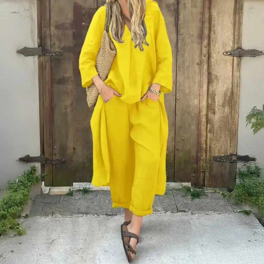 Lucía | Cozy Long Cardigan and Wide-Leg Pants Duo Set