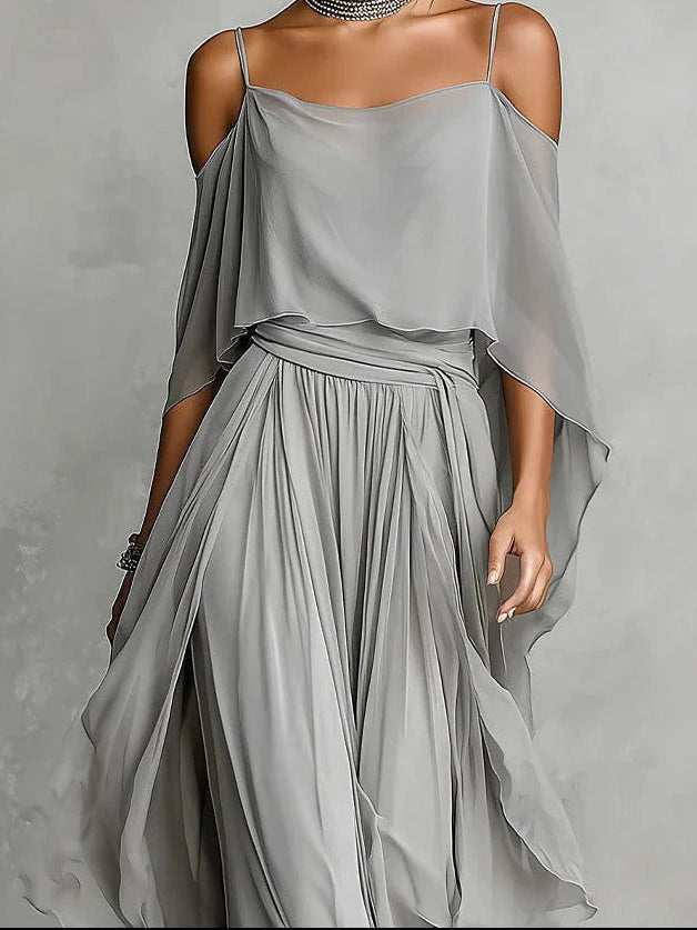 Ivah | Elegant Off-Shoulder Flowing Ensemble