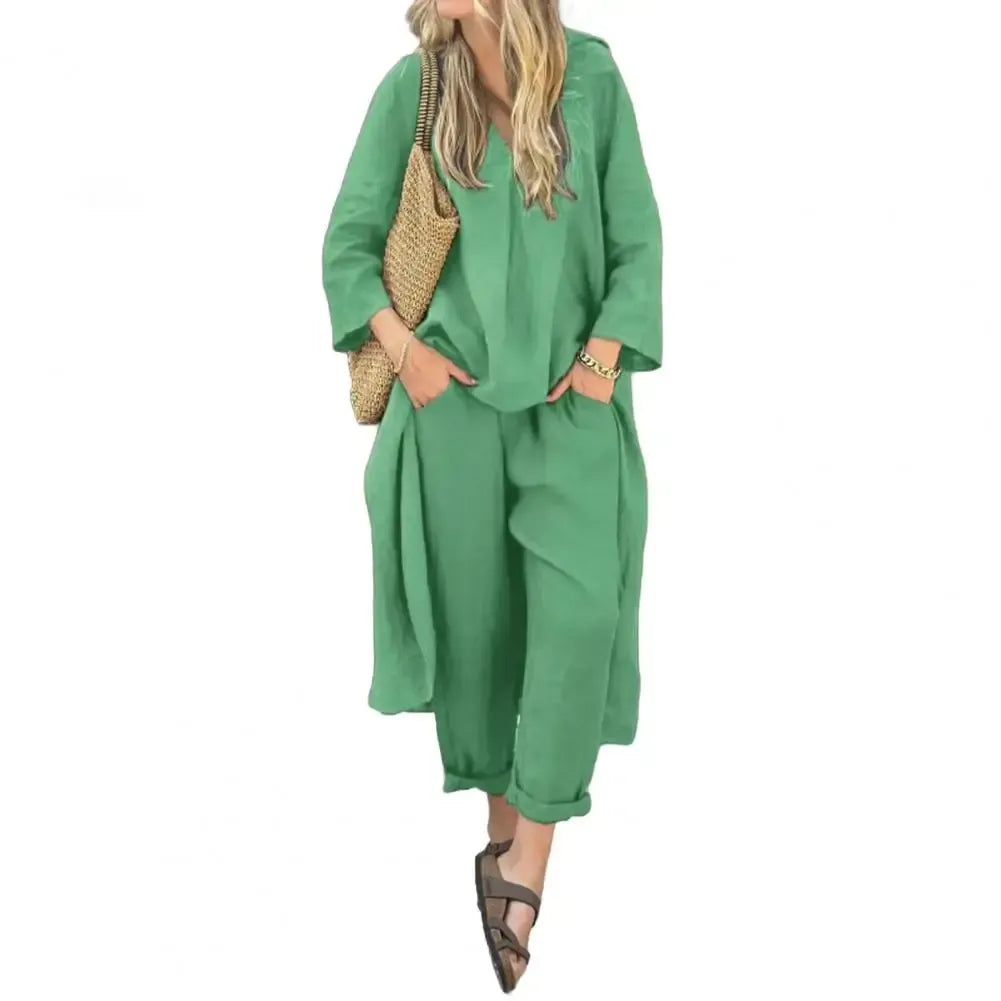 Lucía | Cozy Long Cardigan and Wide-Leg Pants Duo Set