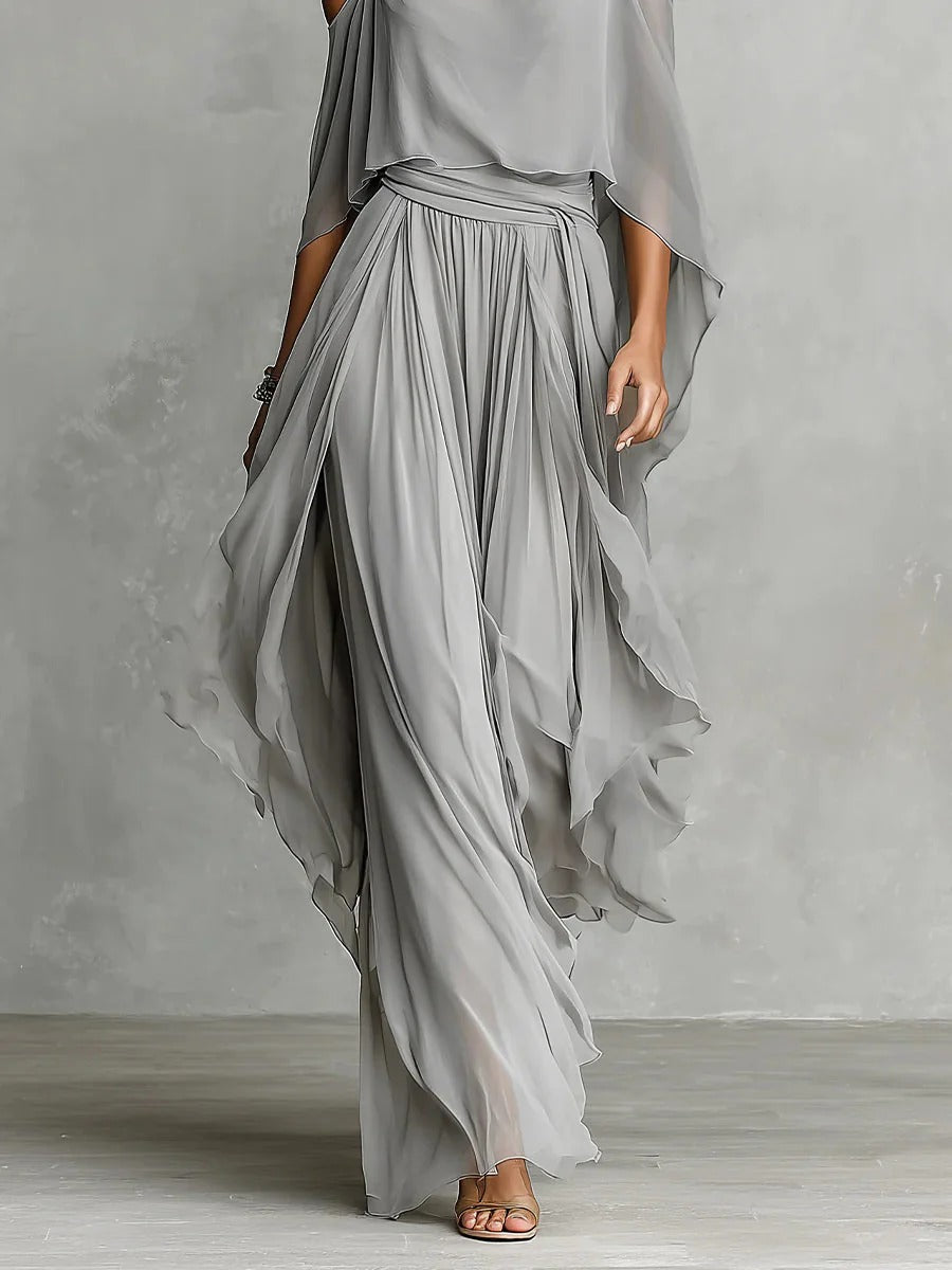 Ivah | Elegant Off-Shoulder Flowing Ensemble