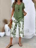 Arvessa | Relaxed Leaf Pattern Two-Piece Outfit