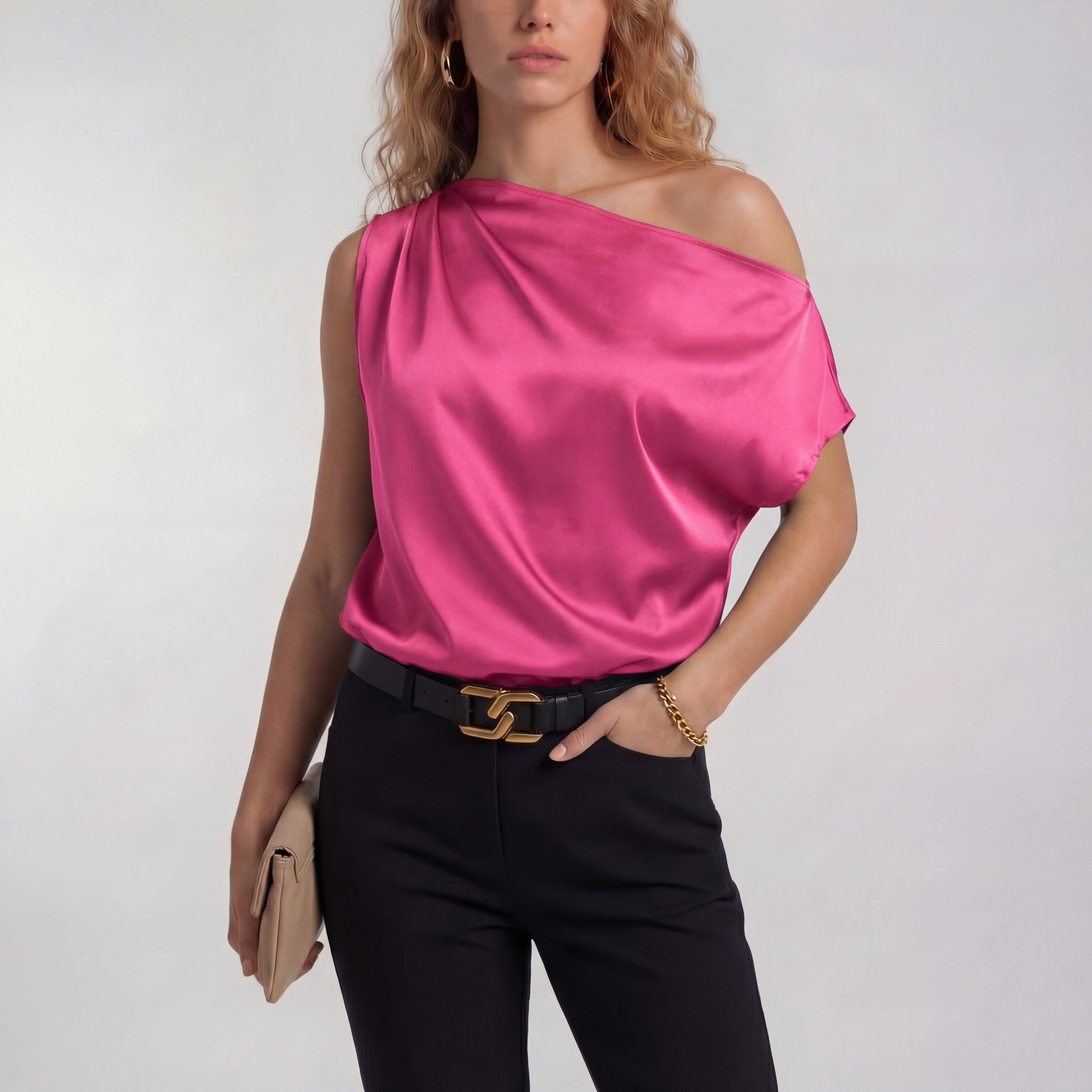 Camilla – Stylish One-Shoulder Casual Blouse
