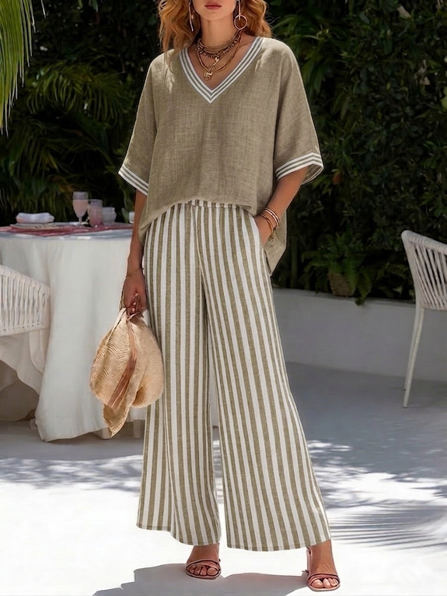 Audrey | Chic Striped Casual Ensemble