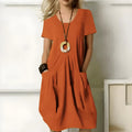 Elegant cotton dress with pockets