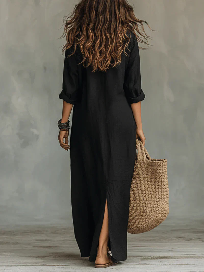 Violeta | Effortless long dress with a flattering silhouette. Versatile for everyday wear.