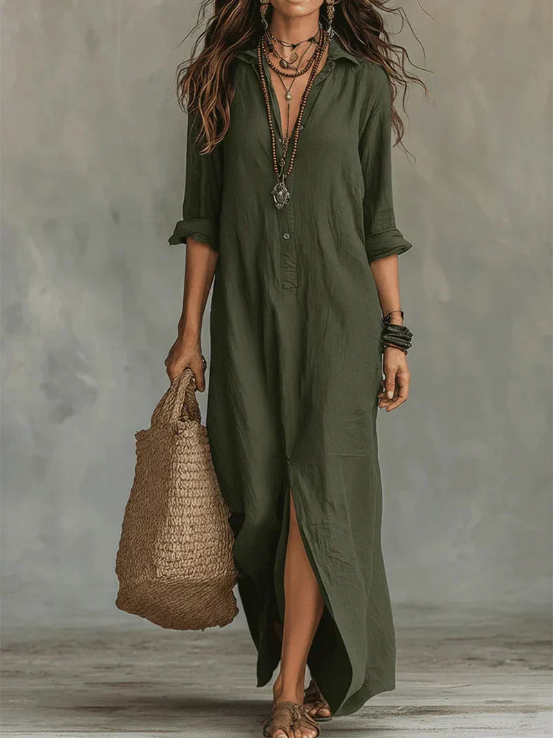 Violeta | Effortless long dress with a flattering silhouette. Versatile for everyday wear.